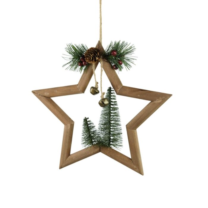 WHITE WOOD LED STAR