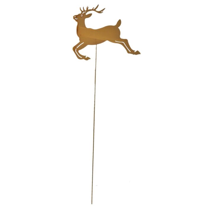 RUSTY PRANCING STAG GARDEN STAKE